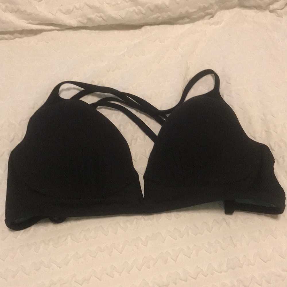 black bathing suit top